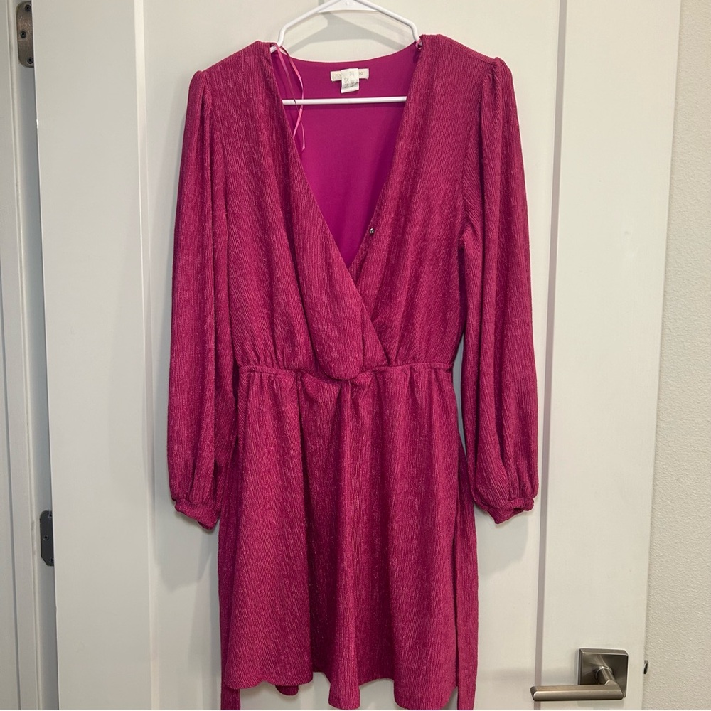 Shimmer pink tie dress